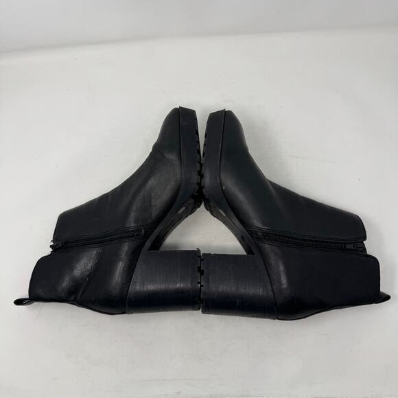 Lucky Brand Women’s Size 9.5 Black Leather Block Heel Ankle Boots Booties - Picture 11 of 14